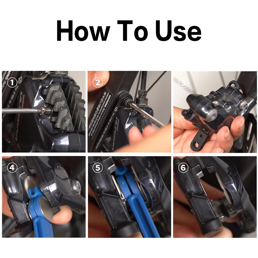 2-in-1 Bicycle Brake Pad Spreader Tool – Brake Bleeding Tools Durable PA6 Carbon Steel 360° Rotatable Hydraulic Disc Brake Caliper Piston Reset – 1 / 2 / 3 / 4 / 6 PC – from $10
