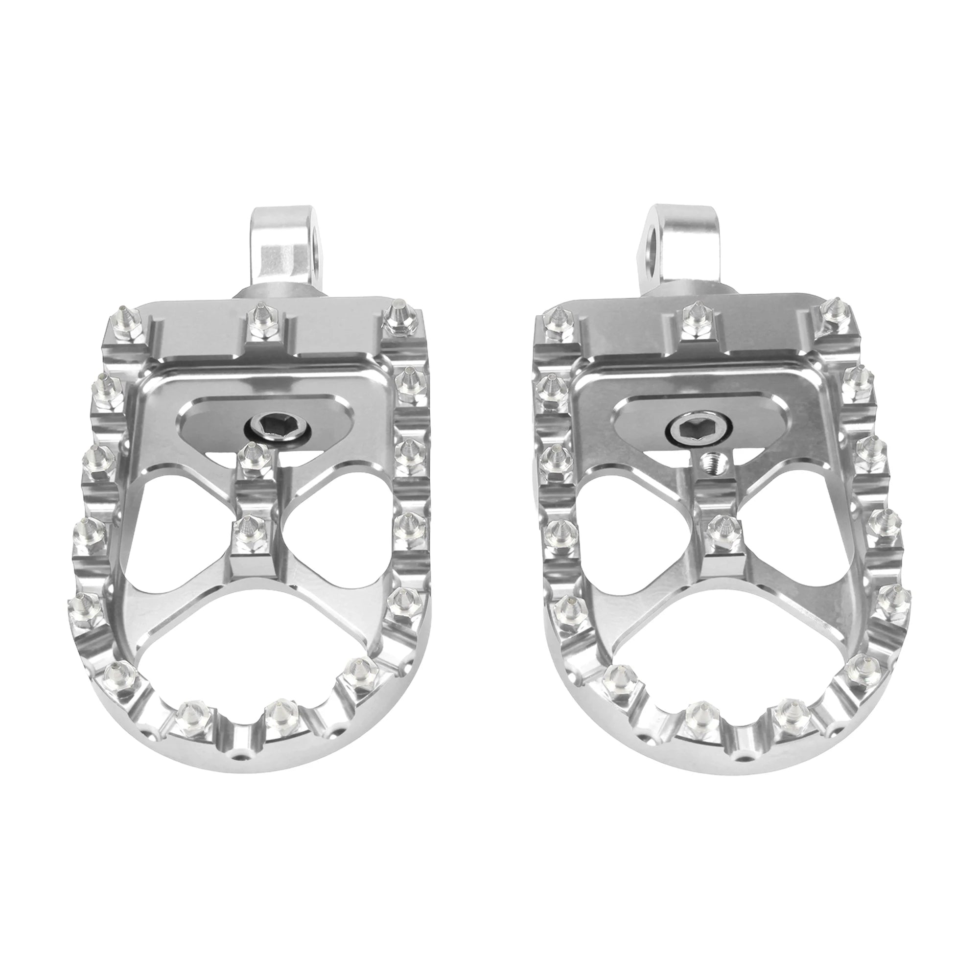 Harley-Davidson Wide Fat Foot Pegs – 360° Rotatable – Dyna / Fat Bob / Softail / Sportster / Street Bob – CNC Aluminum + Stainless Steel – 57mm Wide – 5 Colors – $51