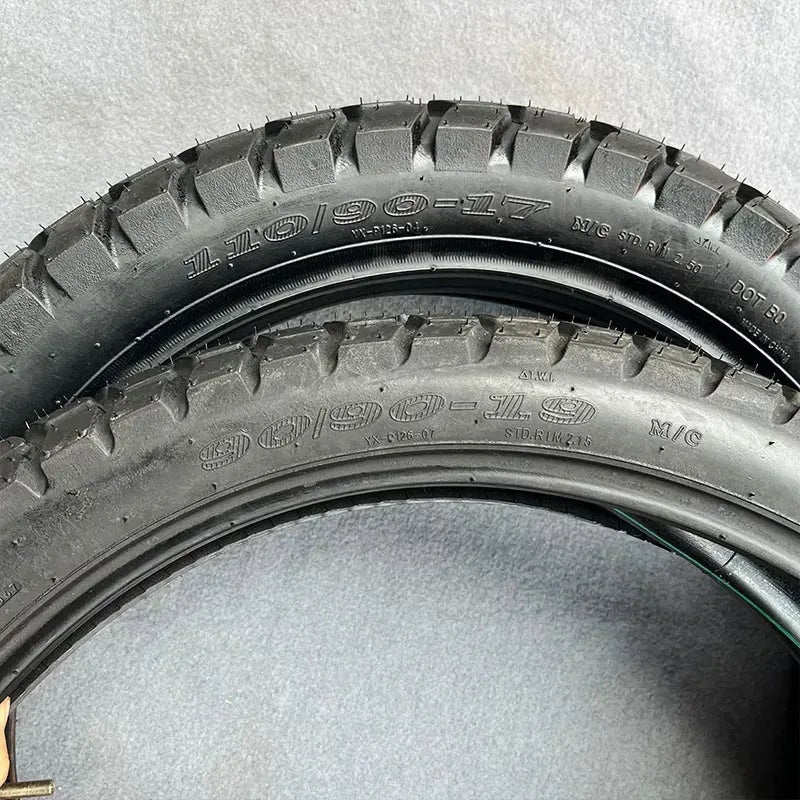 Off-Road Motorcycle Tire Set – Front 90/90-19 & Rear 110/90-17 Non-Slip Tires