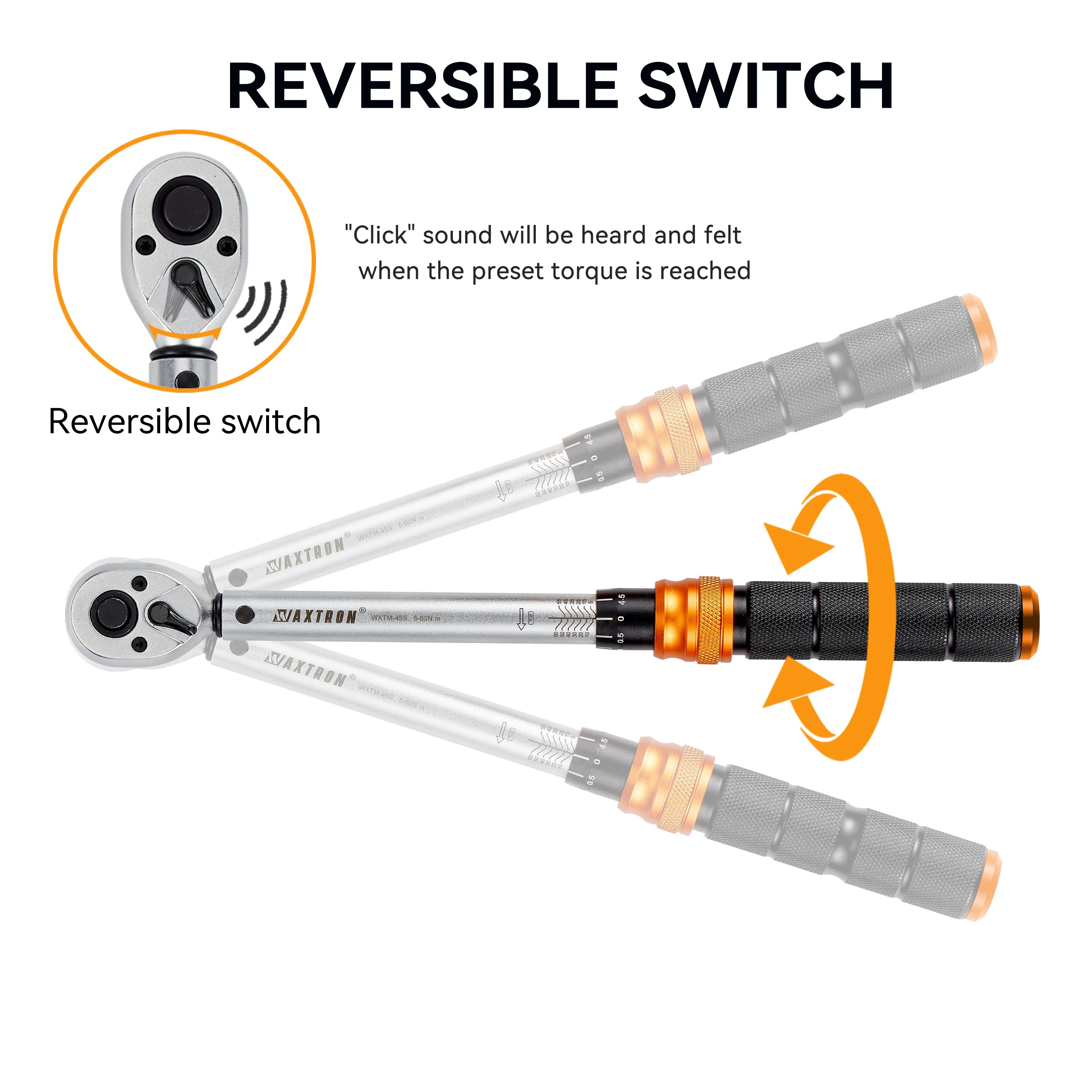 WAXTRON Click Torque Wrench – 1/4” / 3/8” / 1/2” – 1–220 Nm – 72-Tooth – ±3% – Chromium-Vanadium Steel – from $62