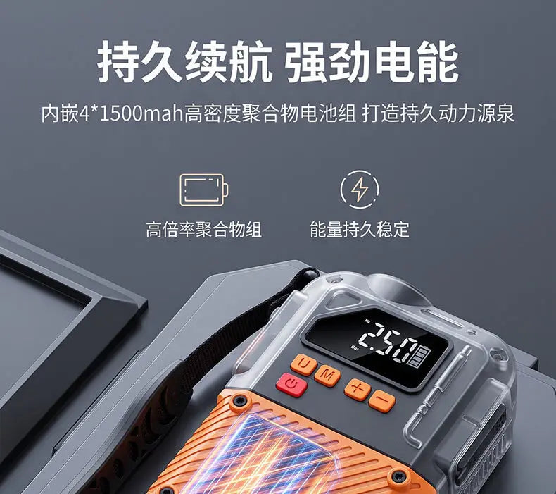 All-in-One Car Jump Starter & Tire Inflator – 500A Battery Booster with 4 Inflation Modes for Auto, Bike, Motorcycle & Sports Balls