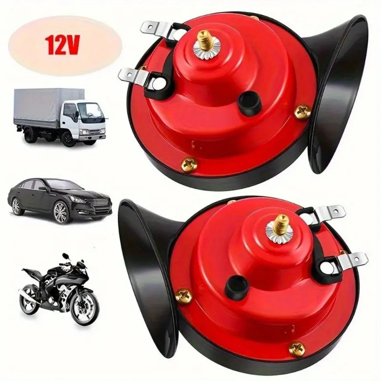 Motorcycle Horn – 12V/24V/48V Super Loud Waterproof Snail Horn