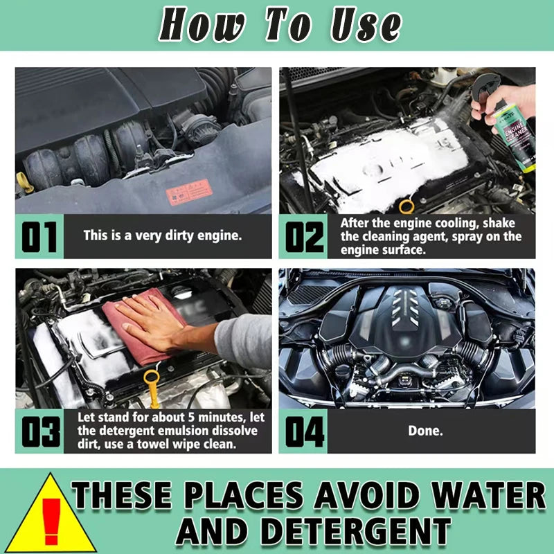 Car Engine Bay Cleaner and Automobile