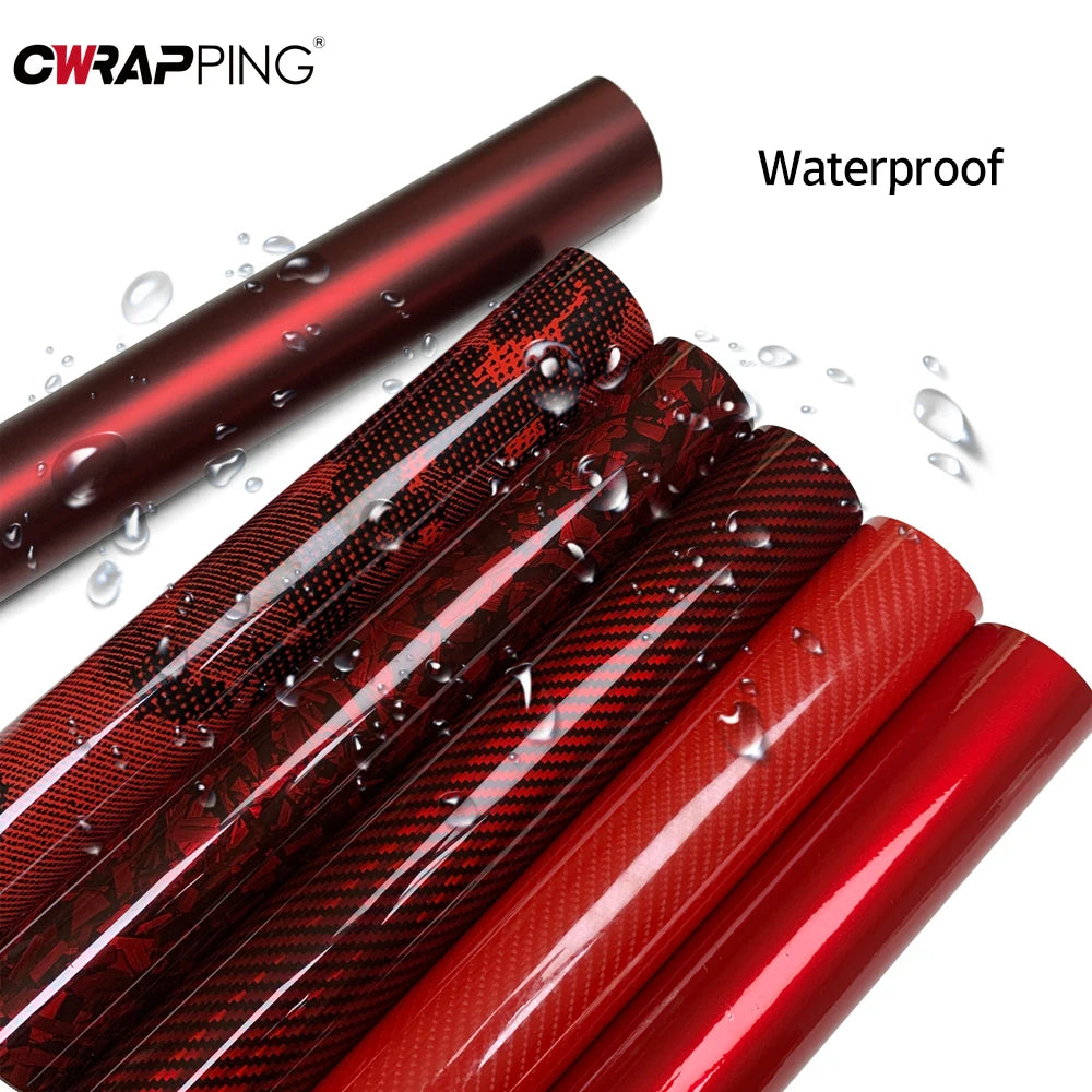 Decorative Vinyl Wrap Film 150cm – Python Camouflage / Carbon Fiber / Auroral Red / Matte Dark Red – Anti-Scratch Waterproof Self-Adhesive PVC – Car Motorcycle Helmet – 10–50cm Wide – $7–46