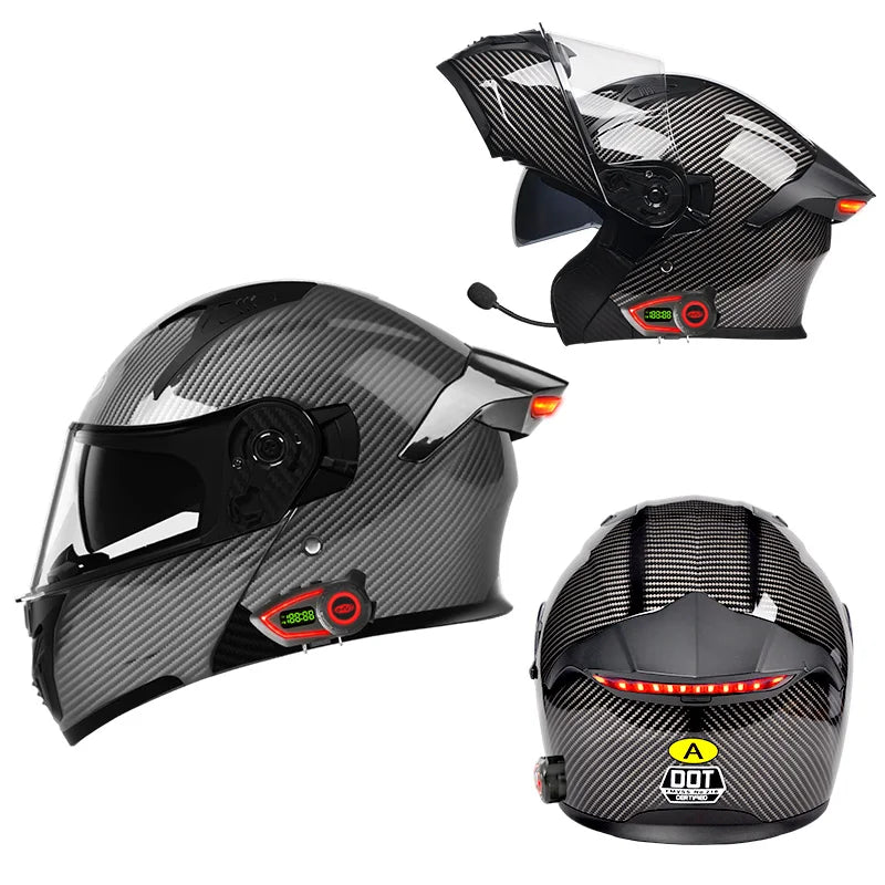 Modular Helmets – DOT Approved Bluetooth Motorcycle Helmet, Dual Visor & LED Tail Light