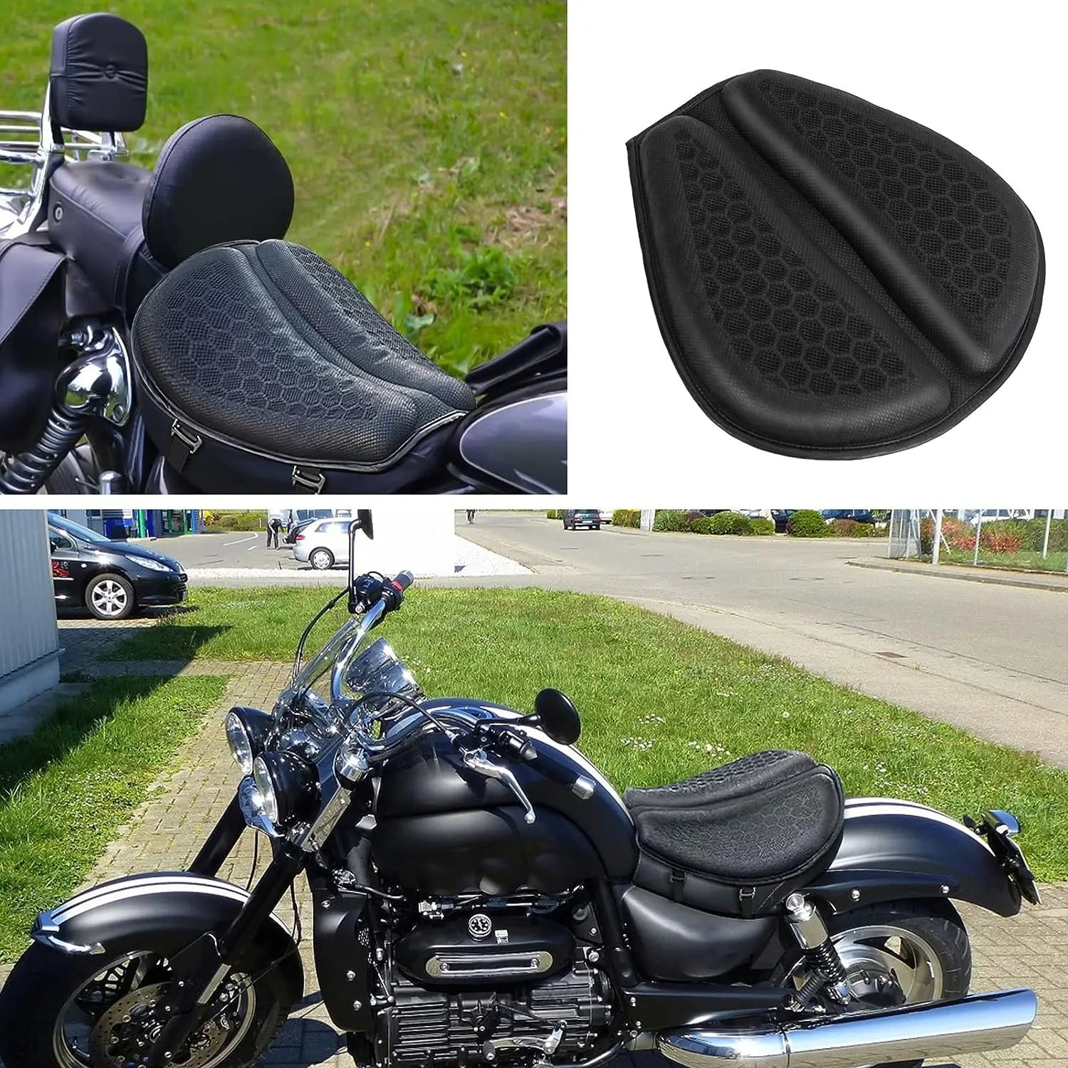 Motorcycle Seat Cushion Shock Absorption Decompression Gel Honeycomb 3D Comfortable Universal Motorcycle Seat Cushion