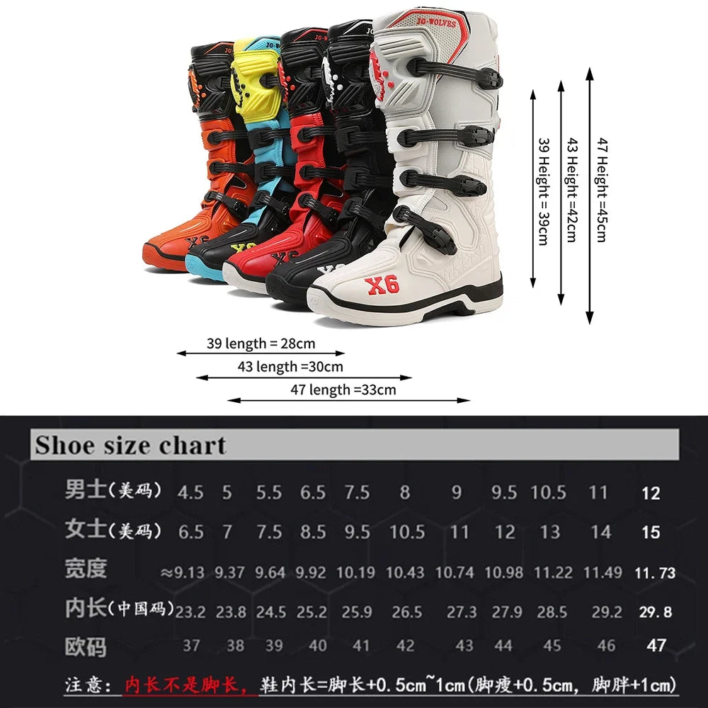 Riding Boots – X6 Off-Road Motorcycle Boots, Mid-Calf Protective Racing Boots for Men & Women