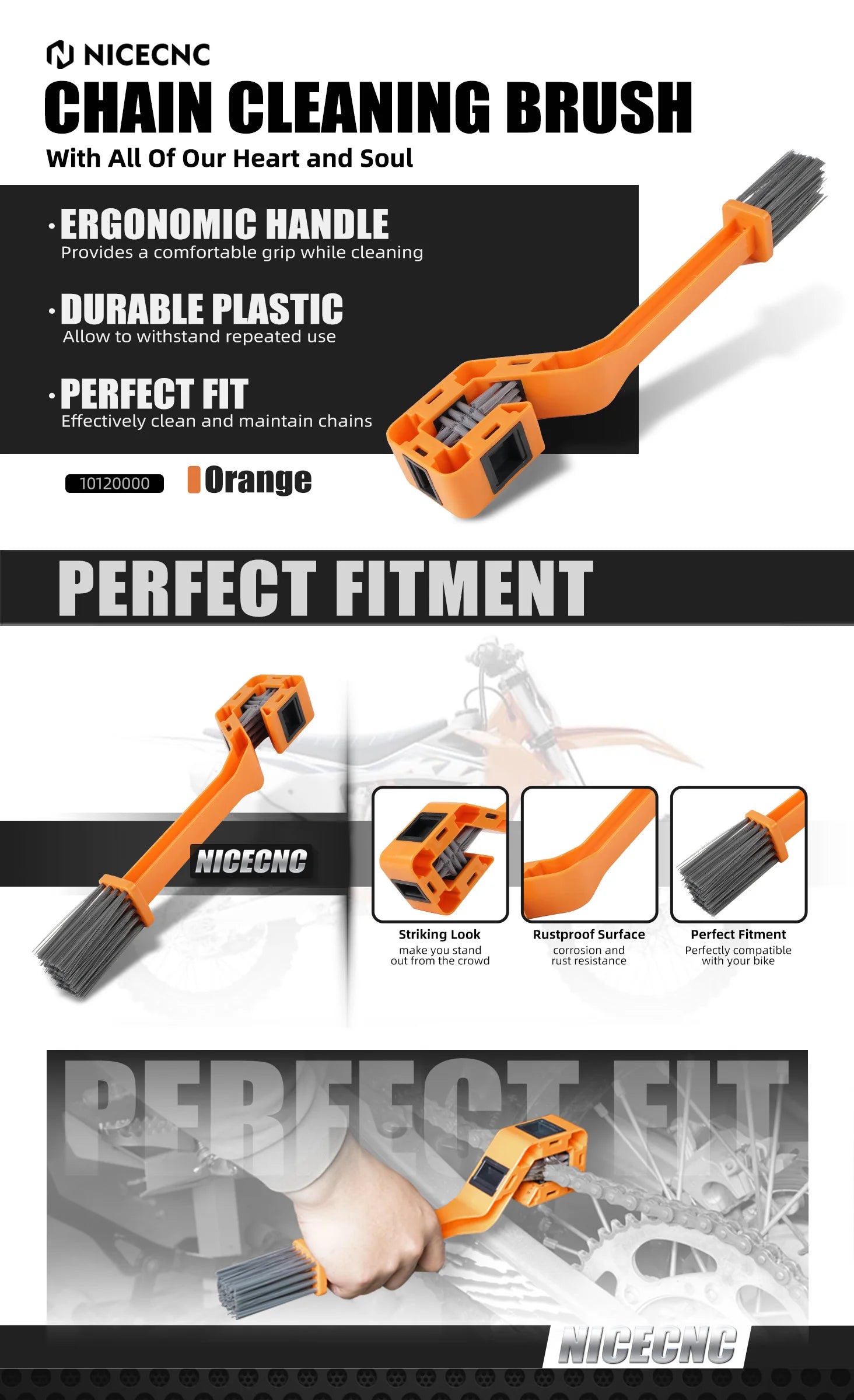 Universal Motocross & Off-Road Gear Chain Cleaning Brush Tool – KTM Husqvarna GasGas Beta Sherco Honda Yamaha Suzuki Kawasaki – $14