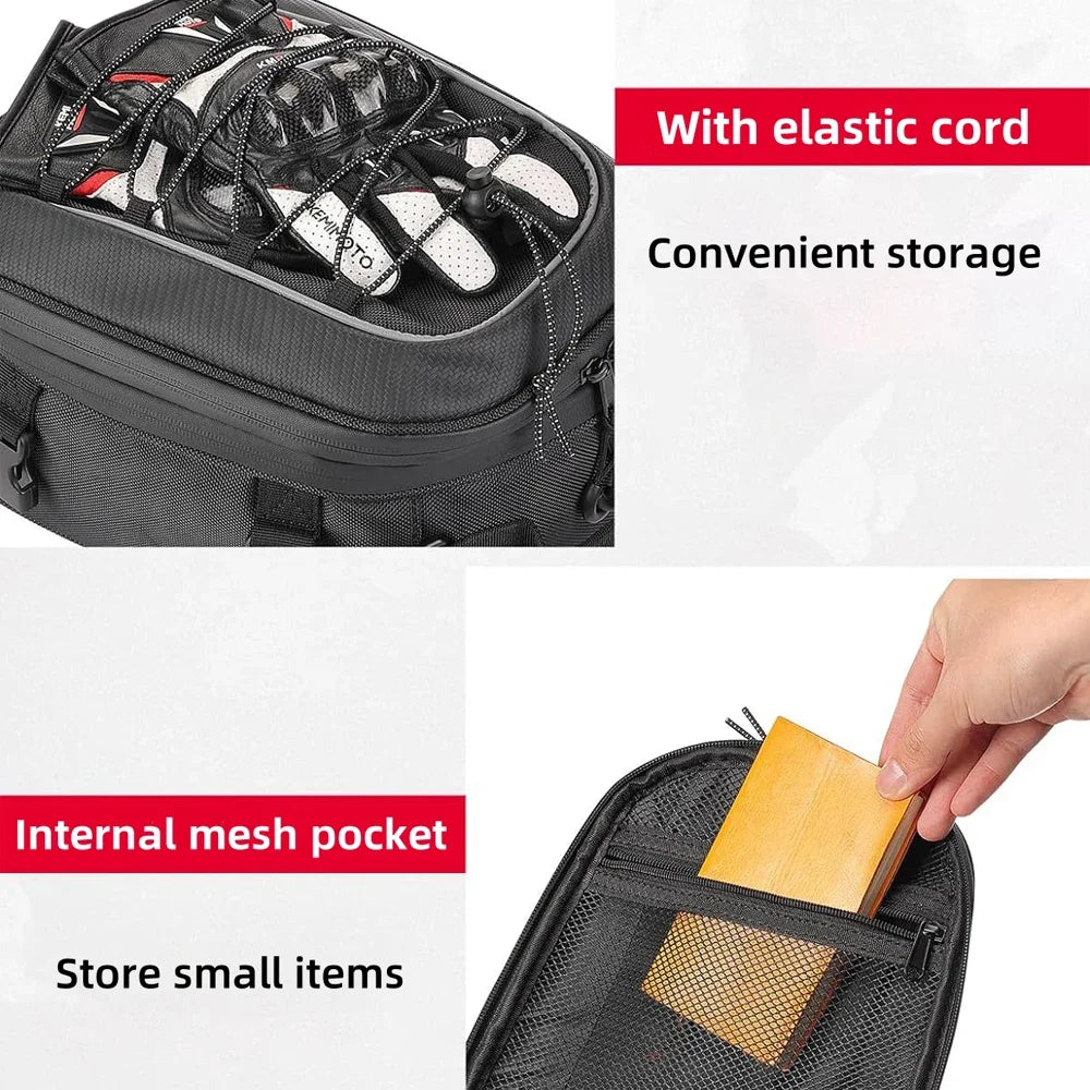 Motorcycle Backpack – KEMIMOTO Waterproof 7L–12L Expandable Riding Bag