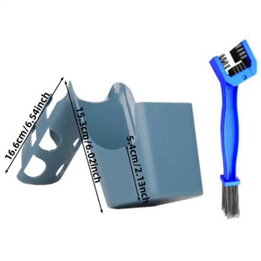 Motorcycle & Bicycle Chain Oil Storage Splash-Proof Tool Box with Brush – ABS Chain Scrubber & Dirt Cleaner Kit for Mountain Road Folding Bike – $10