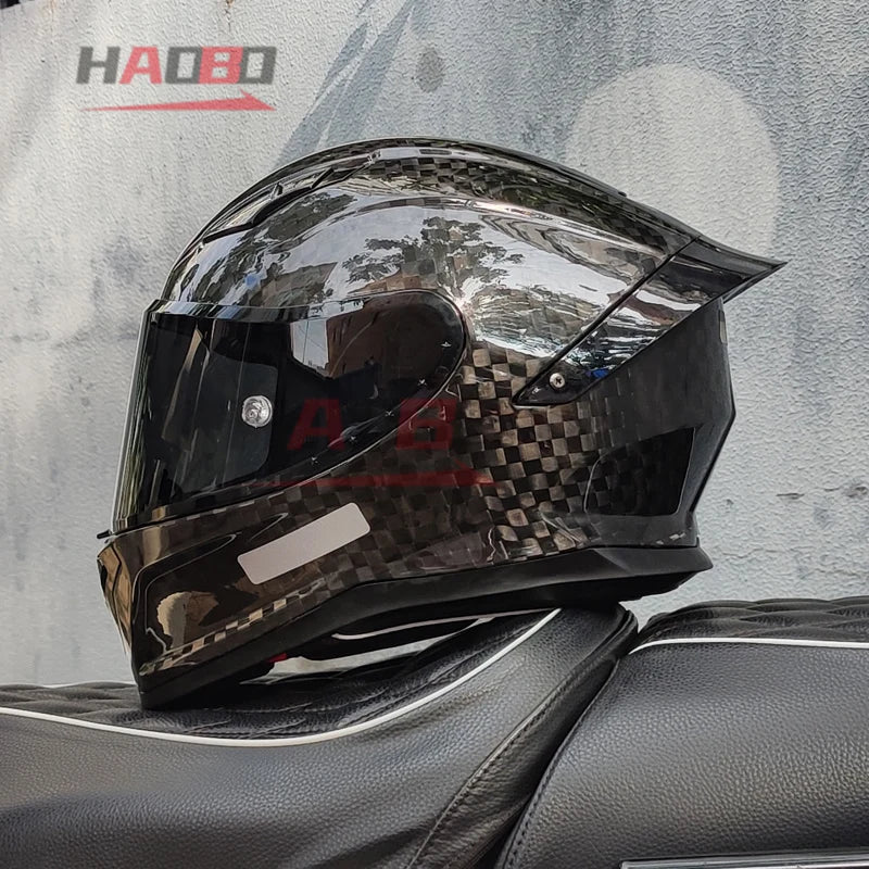 Carbon Fiber Helmets – ORZ Full Face Motorcycle Helmet, Color Visor, DOT Approved, All-Season