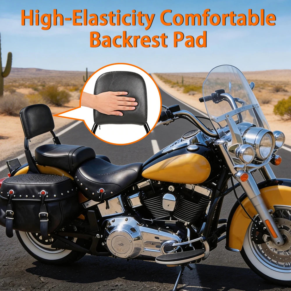 Motorcycle Rear Passenger Detachable Sissy Bar Backrest With Cushion Pad Fit For Harley Softail Heritage Classic 2000 - 2017
