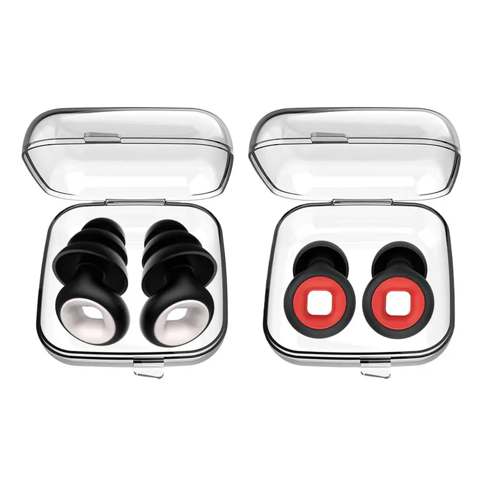 Motorcycle Immersive Dual Pickup Sleep Earplugs Sound Insulation Noise Reduction Industrial Protective Earplugs – Silicone – 14g – Red / Black