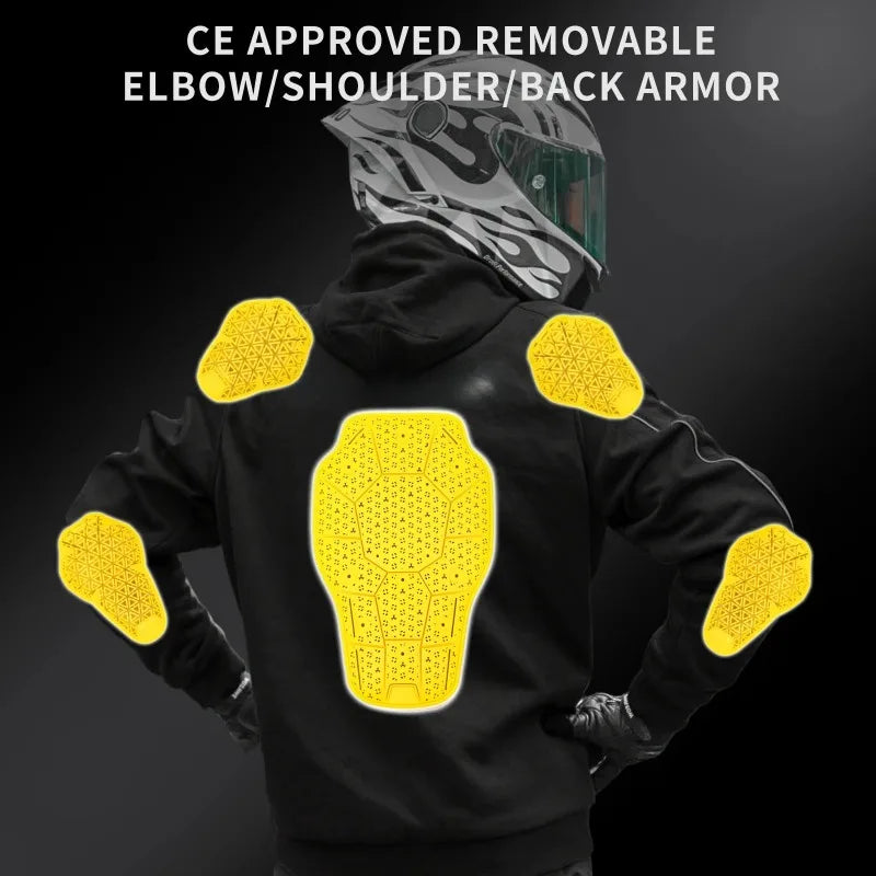 Warm Armored Hoodie with CE Certified Protection
