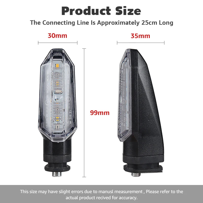 LED Turn Signal Bulbs – 12V Dual Color DRL Amber Flowing Motorcycle Light