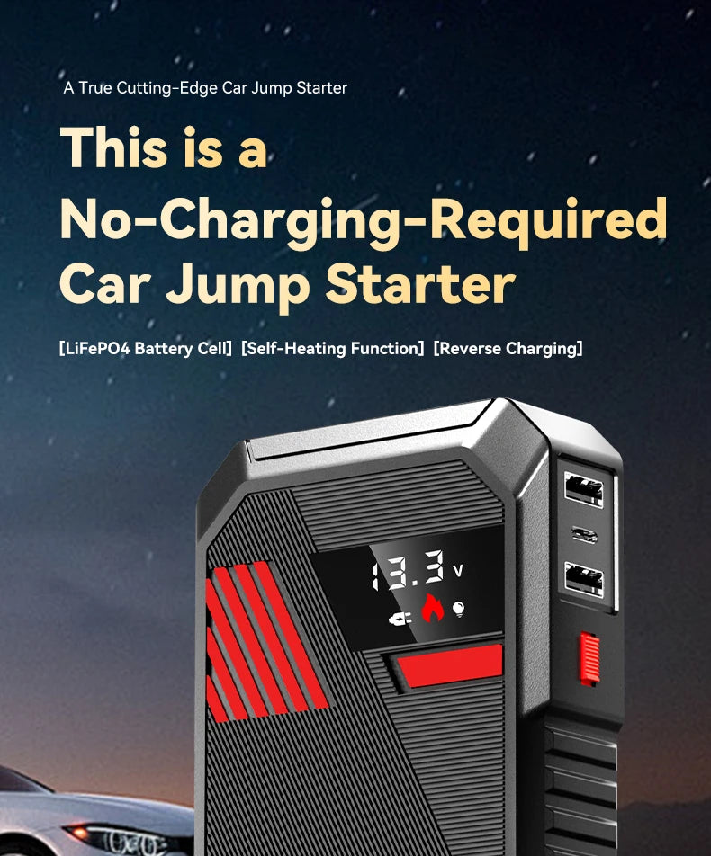 Maxcellent S1000 3000A Jump Starter – 12V Portable Car Battery Booster with Fast Charging & LED Light