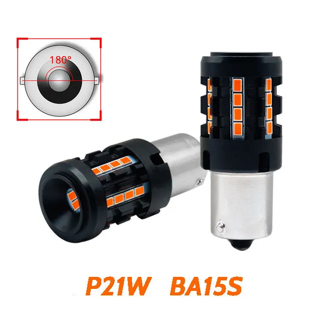 LED Turn Signal Bulbs – 1156 BA15S T20 7440 CANBUS Amber Yellow