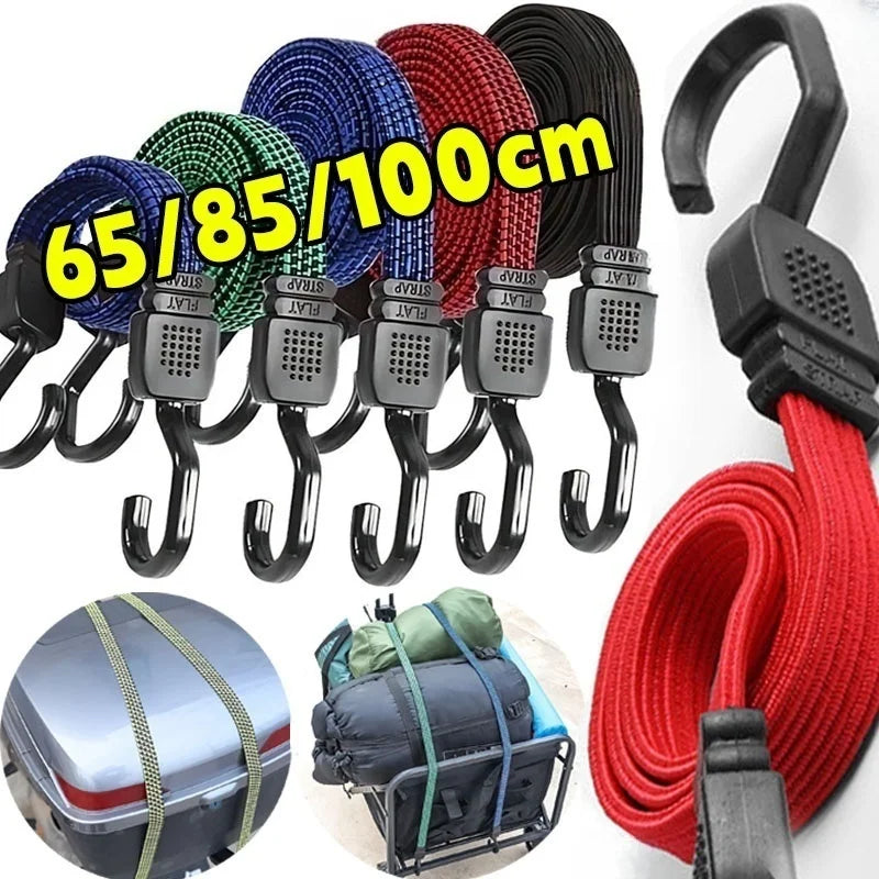 Motorcycle Luggage Strap Bungee Cord with Hooks Elastic Tie Down for Bike Helmet Cargo Net Rope Bicycle Rack Securing Accessorie