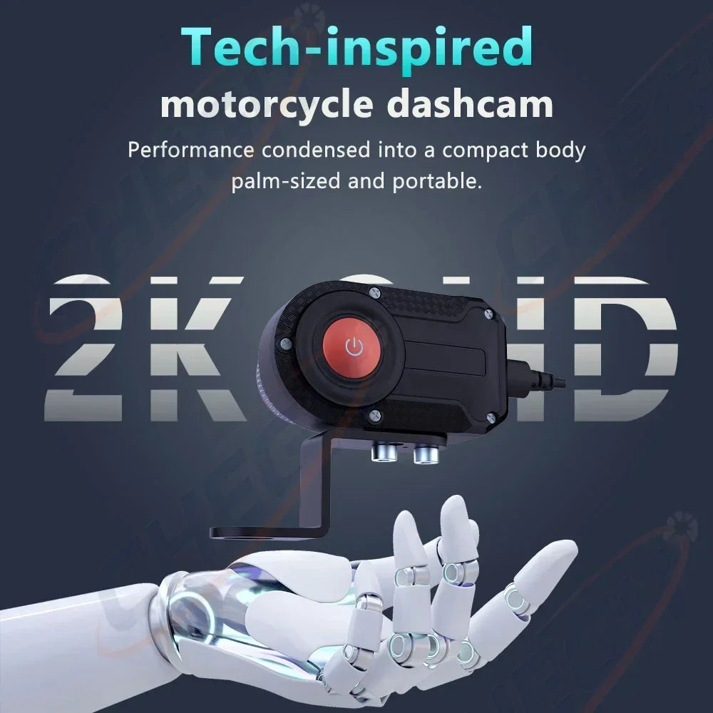 WDSZKMYF 2K HD IP65 Waterproof Motorcycle Dash Cam 170° WiFi Night Vision Loop Recording Motorcycle Camera Black Box for Motorcycle E-Bike Bicycle Mountain Bike