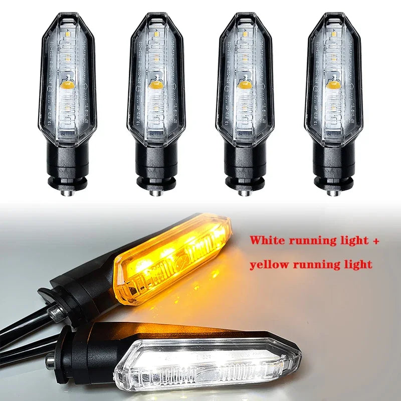 LED Turn Signal Bulbs – 12V Dual Color DRL Amber Flowing Motorcycle Light