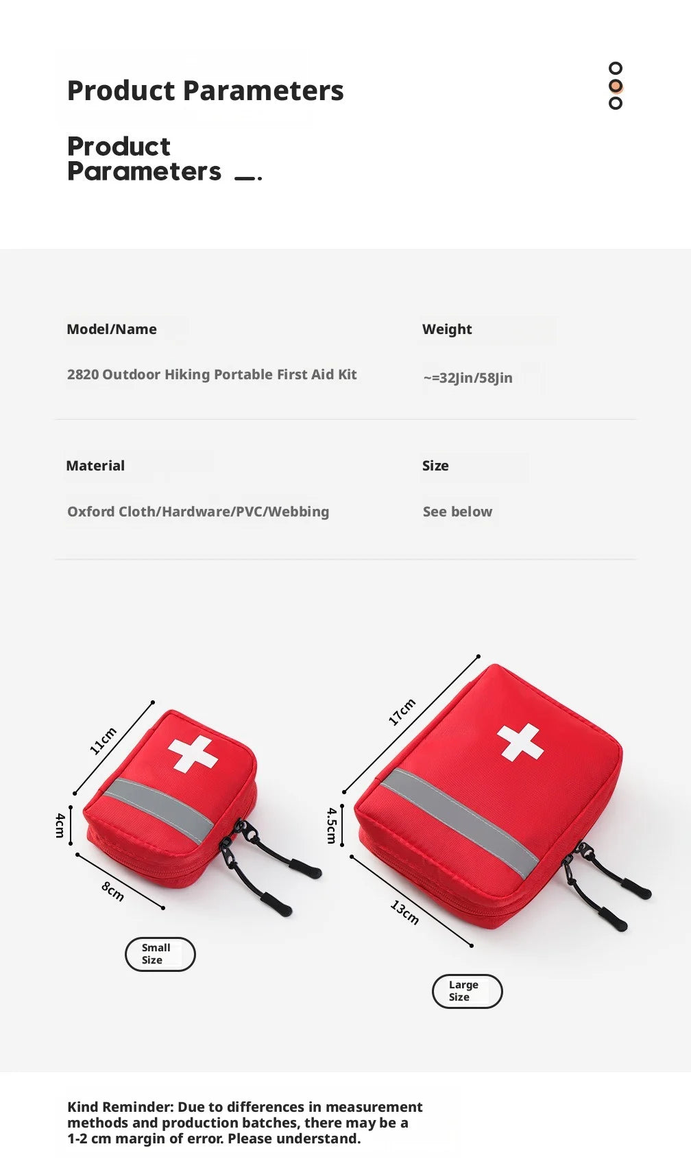 Reflective Portable First Aid Kit for Outdoor Hiking Camping - Emergency Medicine Organizer with Car Storage Strips