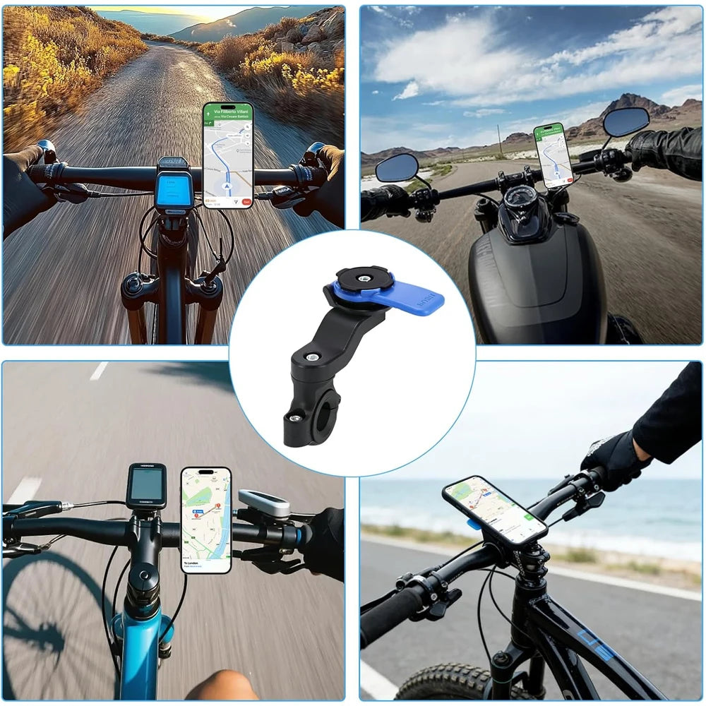 QUAD LOCK Anti-Vibration Motorcycle Phone Mount – Universal Shock-Absorbing Handlebar Holder for Bikes & Scooters