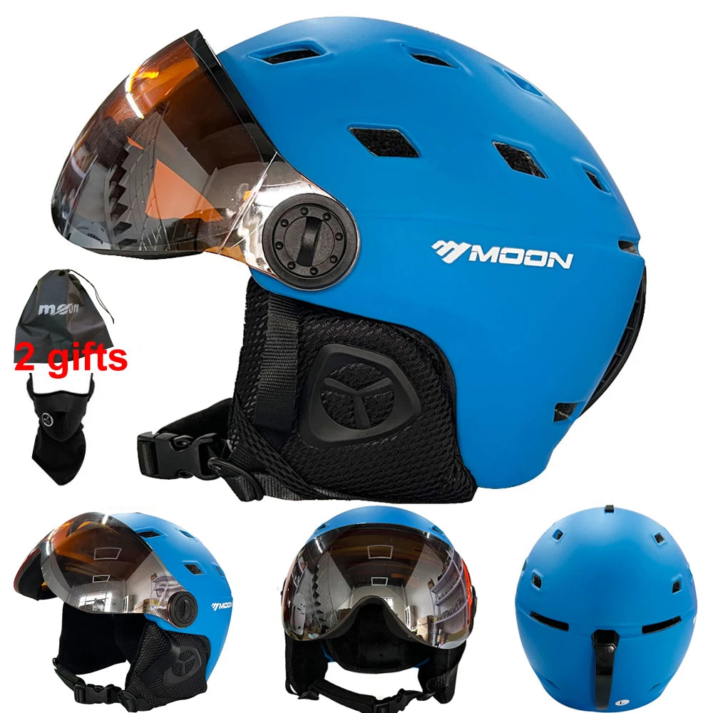 Ski and Snowboard Helmet with Integrated Goggles