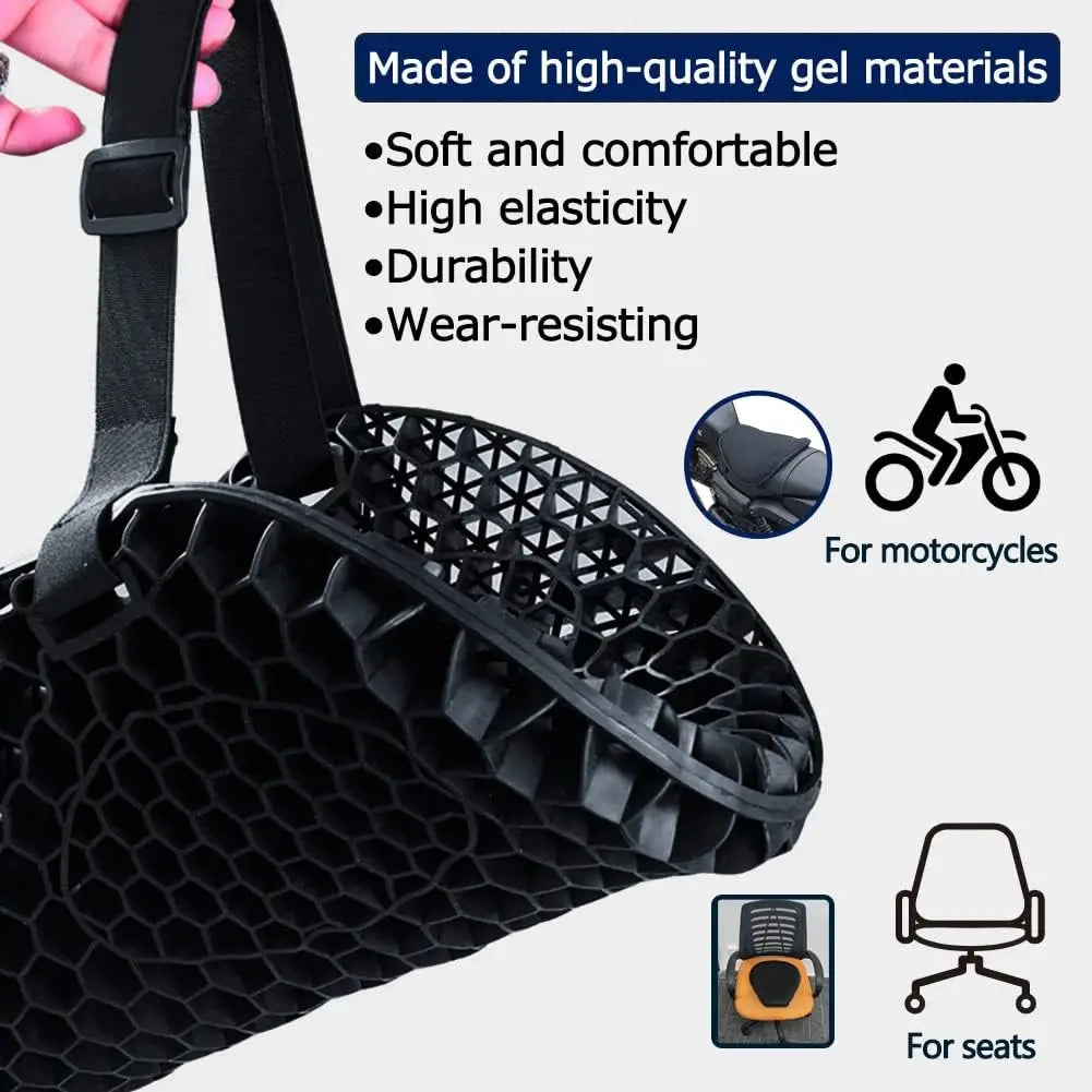 Motorcycle Seat Cushion Shock Absorption Decompression Gel Honeycomb 3D Comfortable Universal Motorcycle Seat Cushion