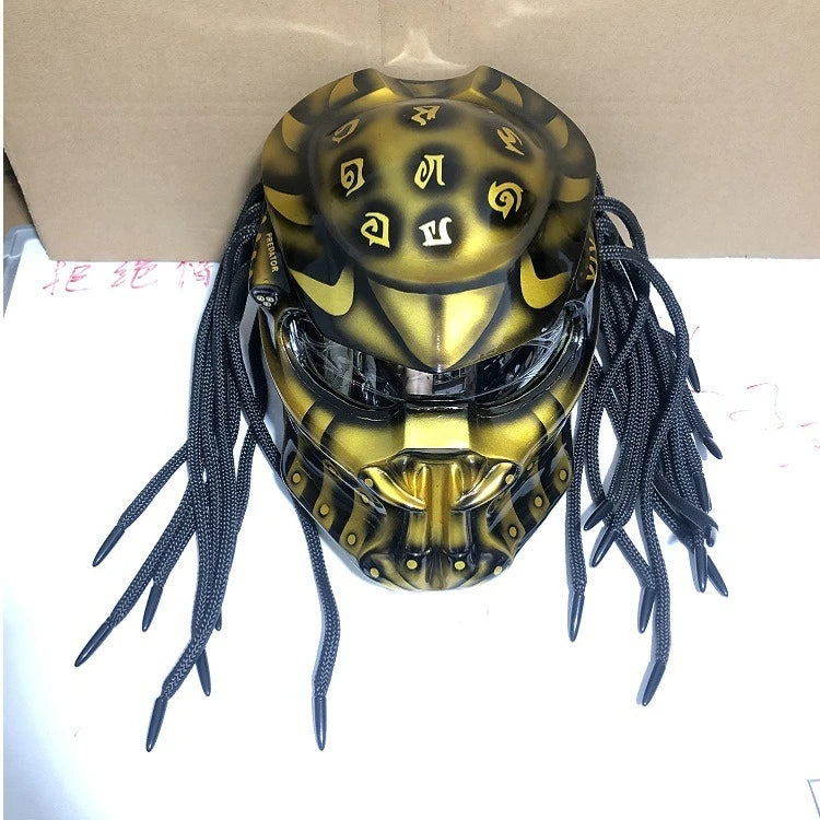 Carbon Fiber Helmets – Predator Full Face Motorcycle Helmet, DOT & ECE Certified, Retro Racing Design