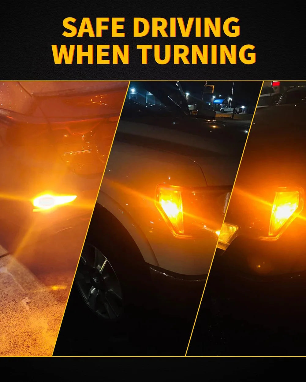 LED Turn Signal Bulbs – 1156 BA15S T20 7440 CANBUS Amber Yellow