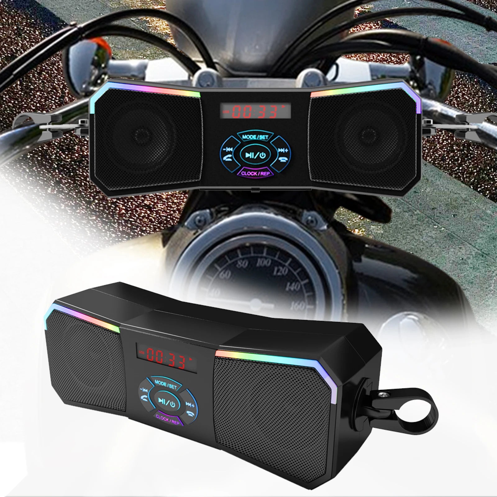 Motorcycle Speakers – Off-Road 12V Wireless Stereo with MP3 & FM Radio