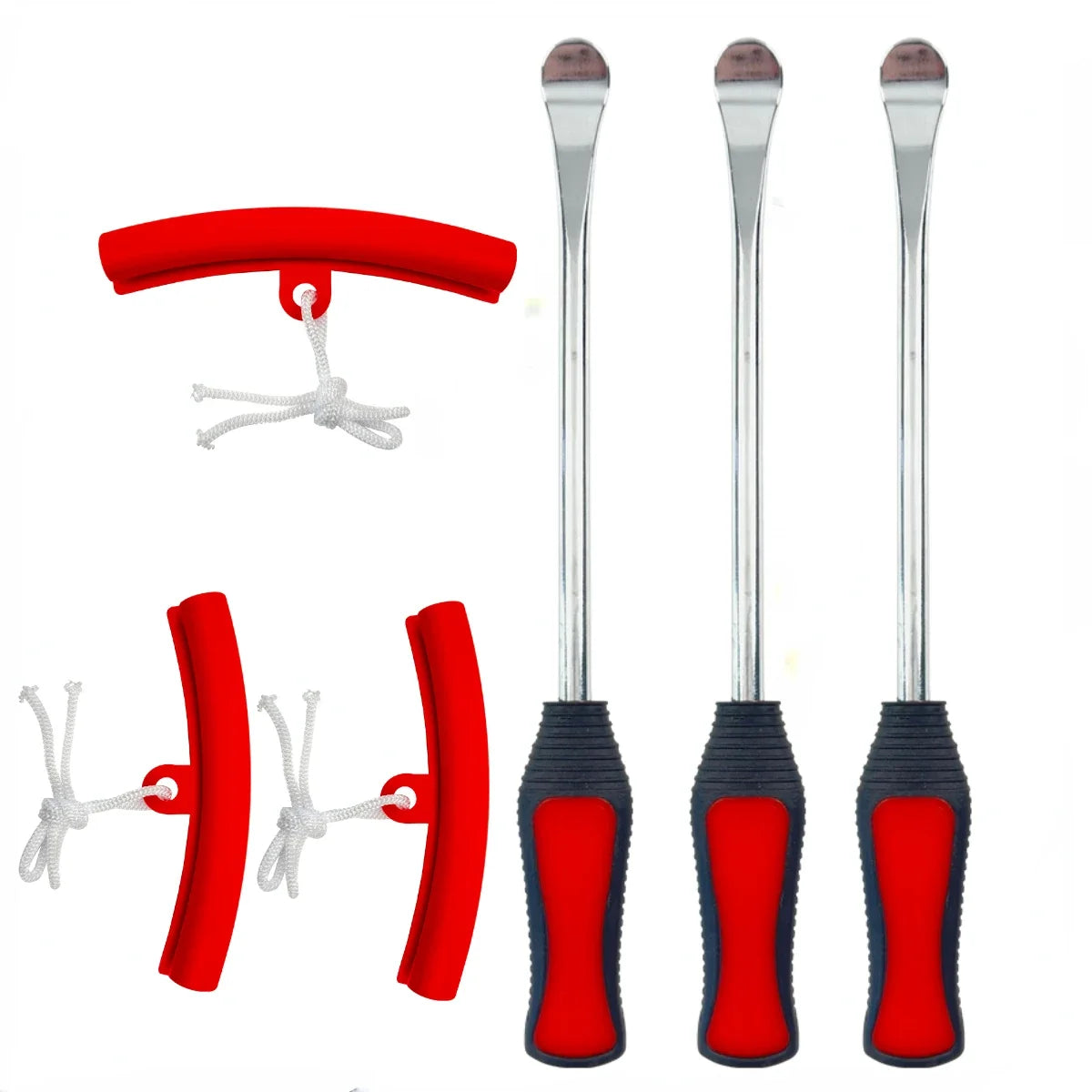 Motorcycle Tire Spoon Lever Kit with Rim Protectors – 30cm Manganese Steel – Car Bike ATV Tire Changing Tools – 5 / 6 / 12pcs – $18–23