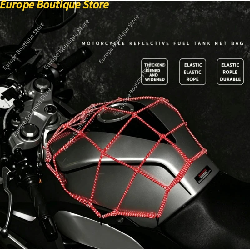 Cargo Net – Reflective Motorcycle Helmet & Luggage Bungee Net