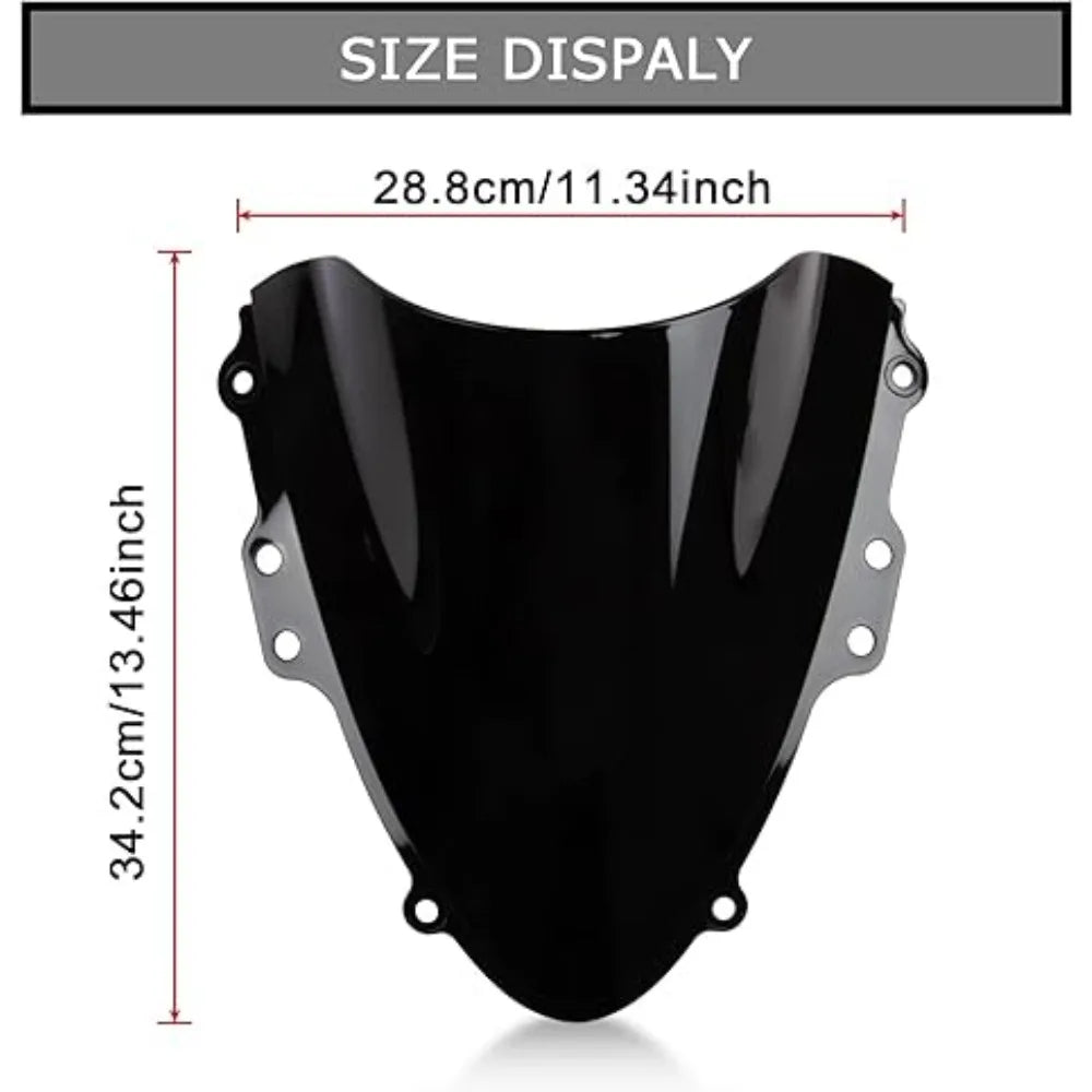 Motorcycle Windshield Windscreen Double Bubble Airflow Wind for Suzuki GSXR600 GSXR750 K4 K5 2004-2005 GSX-R 600 750 2004 2005 – ABS Plastic Black Clear Wind Deflector