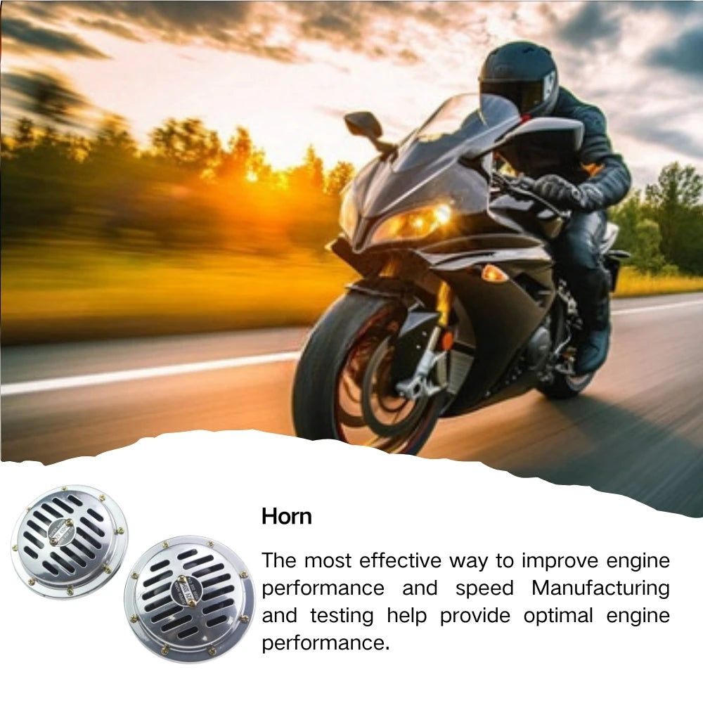 Motorcycle Horn – 12V Super Loud High & Low Tone Waterproof Horn