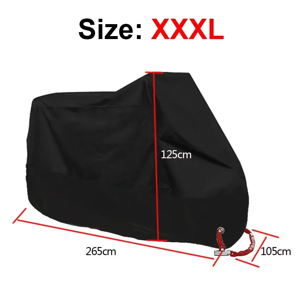 Motorcycle Cover for NMAX AEROX PCX MIO BEAT CLICK Waterproof Rain and Dust UV Cover – Polyester Taffeta PU Coating All Black Lock Holes Windproof Buckle Storage Bag M-XXXL