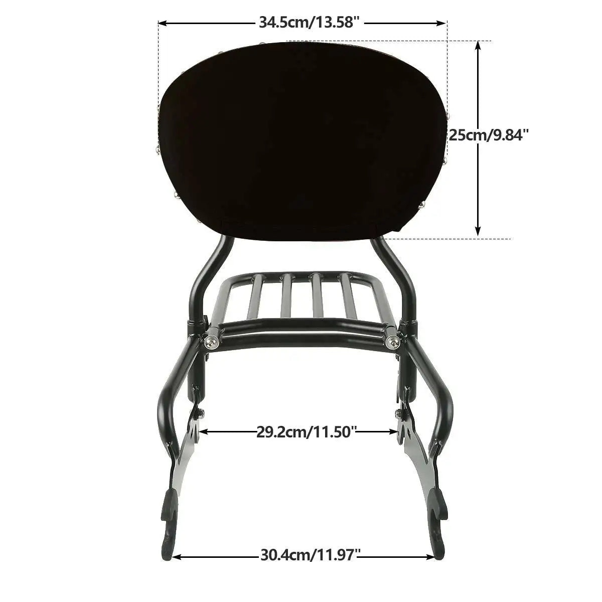 Luggage Rack with Sissy Bar and Backrest Pad for 2016-2018 Cruiser Motorcycles
