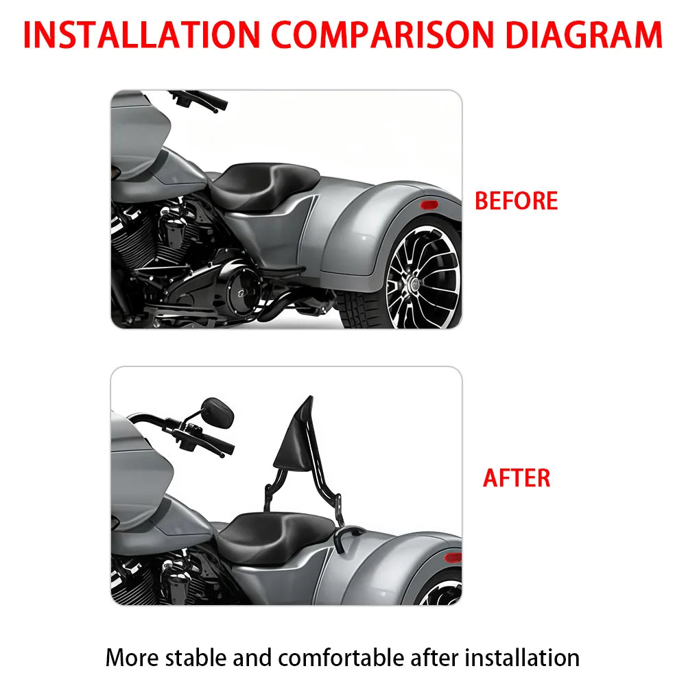 Motorcycle Rear Passenger Sissy Bar Backrest Pad Fit For Harley Davidson Road Glide 3 FLTRT 2025 FLRT Freewheeler 2015 - 2025