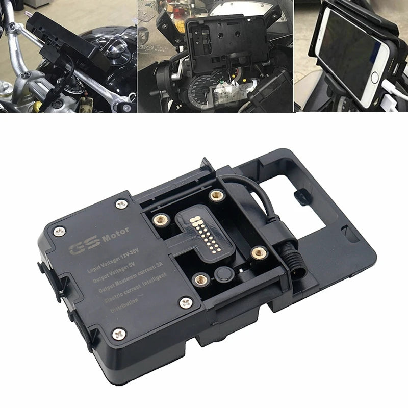 For BMW R1250GS R1200GS ADV S1000XR F650GS F850GS F900R R1200RS Wireless Charger Fast Charging Mobile Phone Navigation Bracket