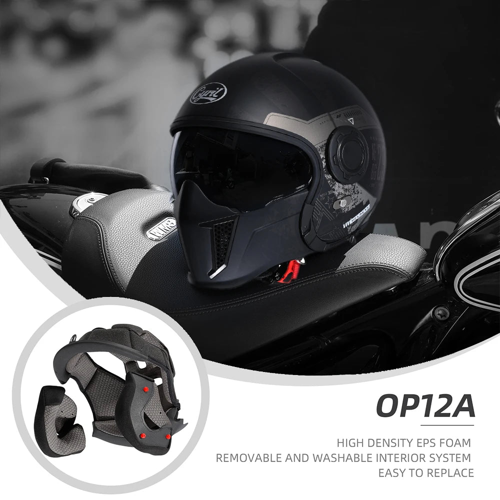 Retro Modular Helmet with DOT and ECE Approval