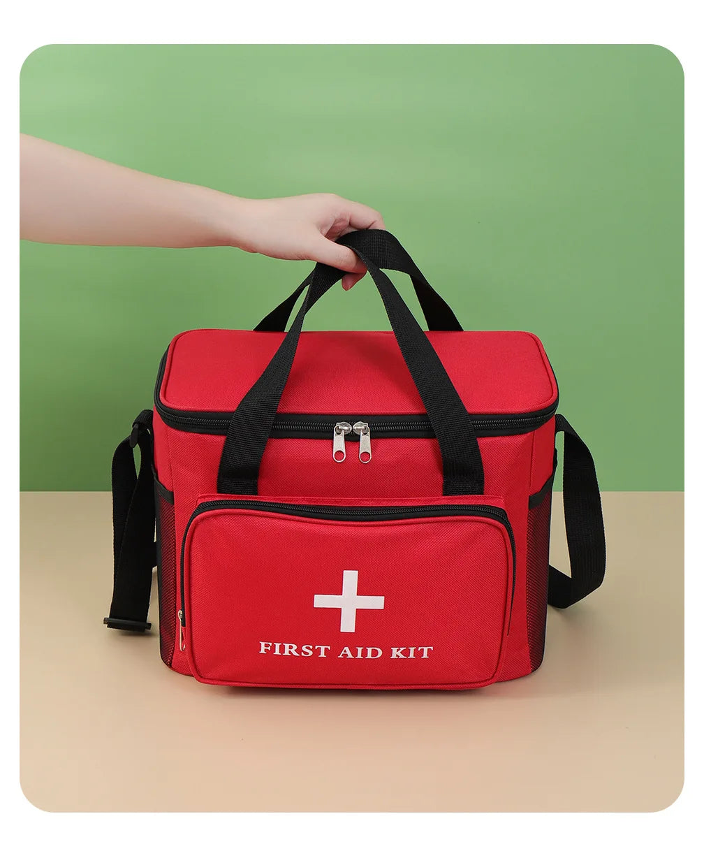 Outdoor Portable First Aid Kit Emergency Bag Household Medicine Storage Bag Partitioned Medical Cabinet Single-Shoulder Backpack