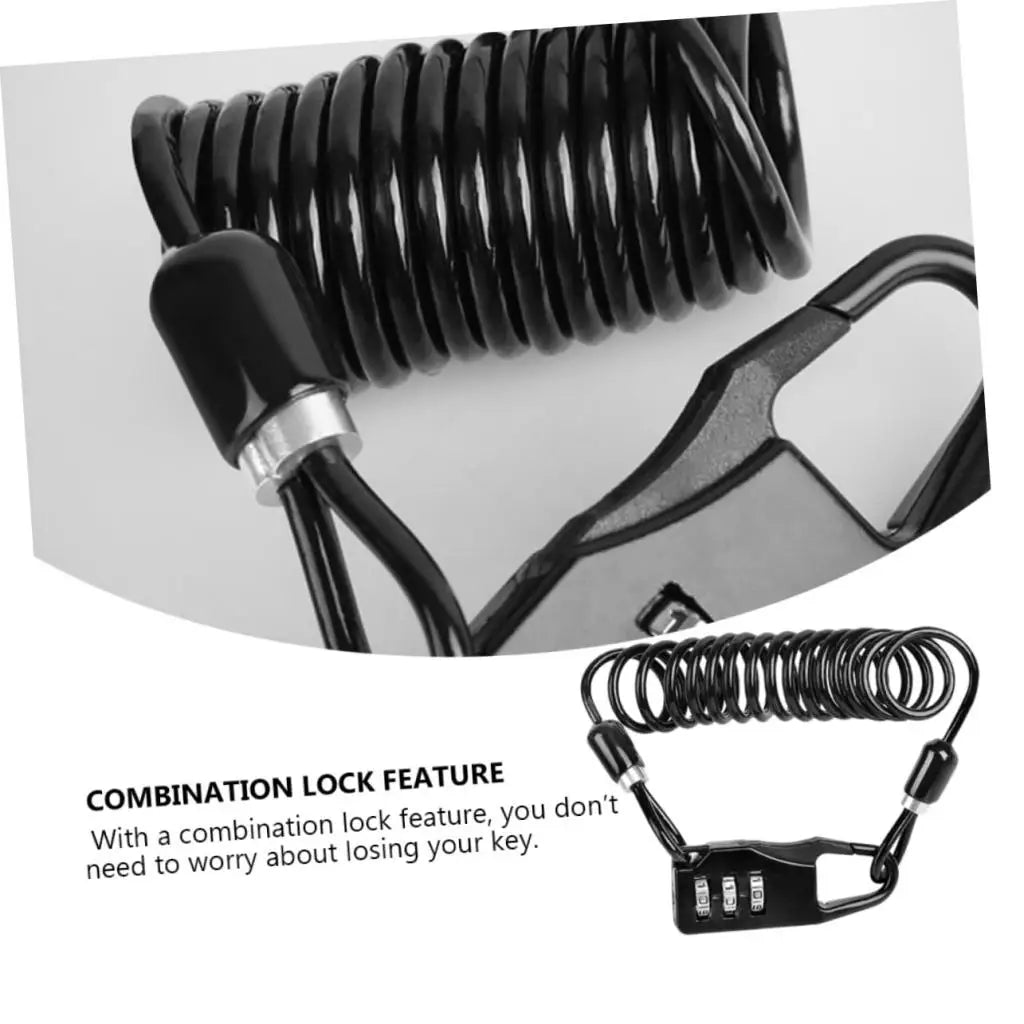 DOMEN Bicycle Anti-Theft Lock Motorcycle Portable Three-Digit Password Helmet Lock Bike Wire Rope Helmet Lock Bike Accessories