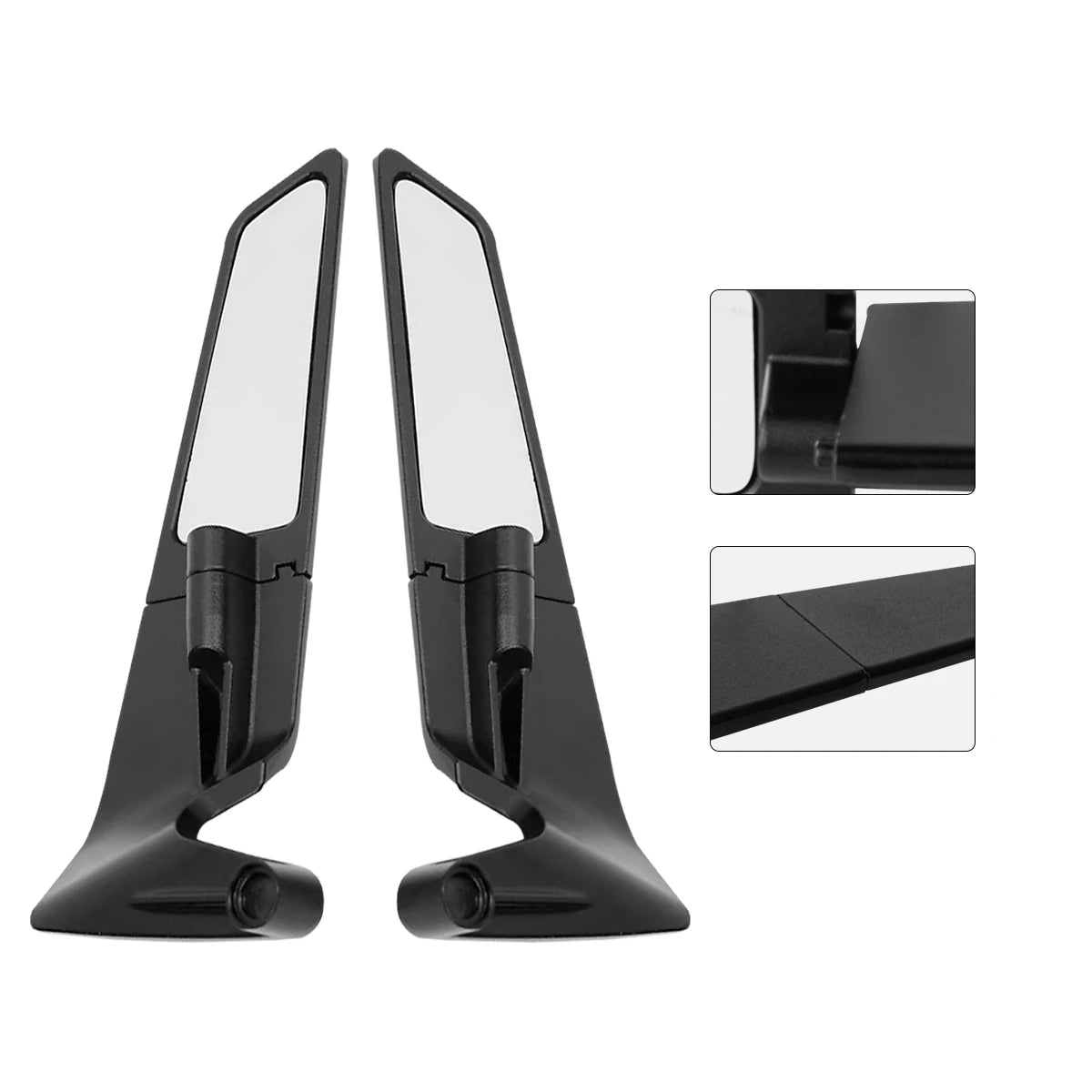 HVLMHA Yamaha MT-07 MT-09 MT-10 Stealth Winglet Rotatable Motorcycle Mirror CNC Aluminium Adjustable Rearview Motorcycle Mirror Kit 2021-2023