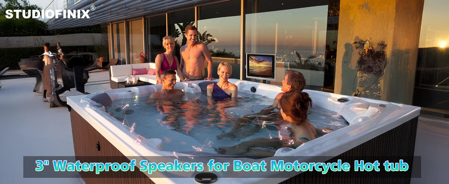 Motorcycle Speakers – Studiofinix 160W Marine Waterproof Bluetooth Audio