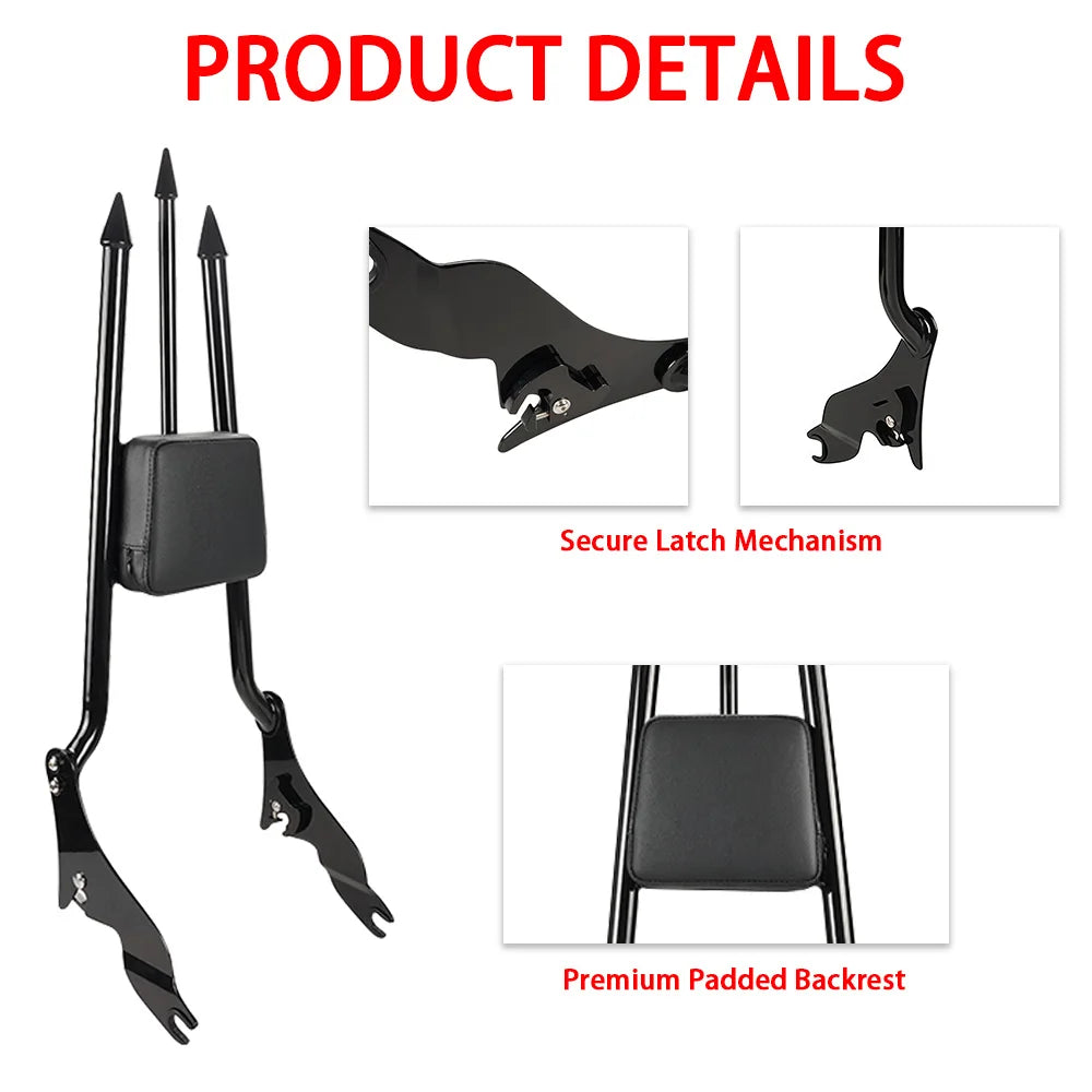 Fit For Harley Touring Road King Street Glide Road Glide Motorcycle Accessories Detachable Sissy Bar Passenger Backrest Rear Pad