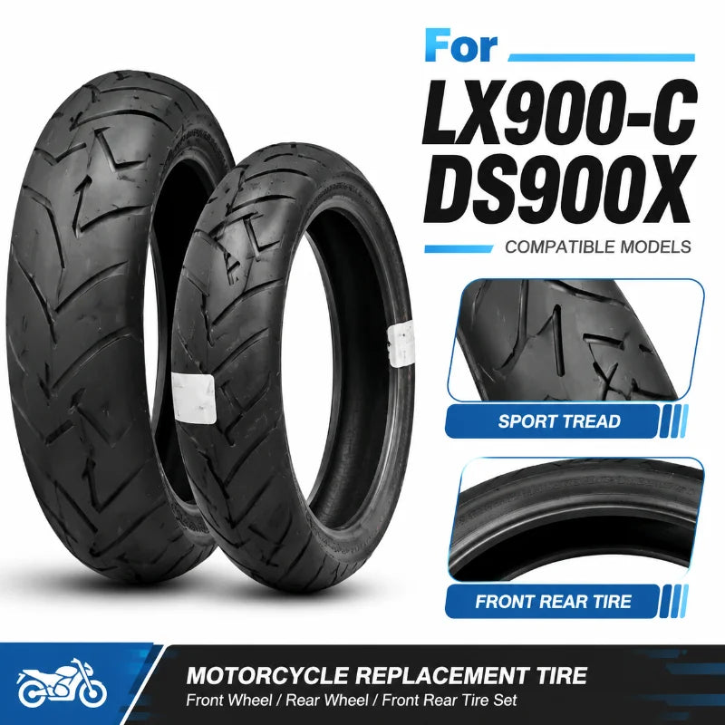LX900-C / DS900X Motorcycle Tires – Front & Rear Sport Tread Replacement Tires