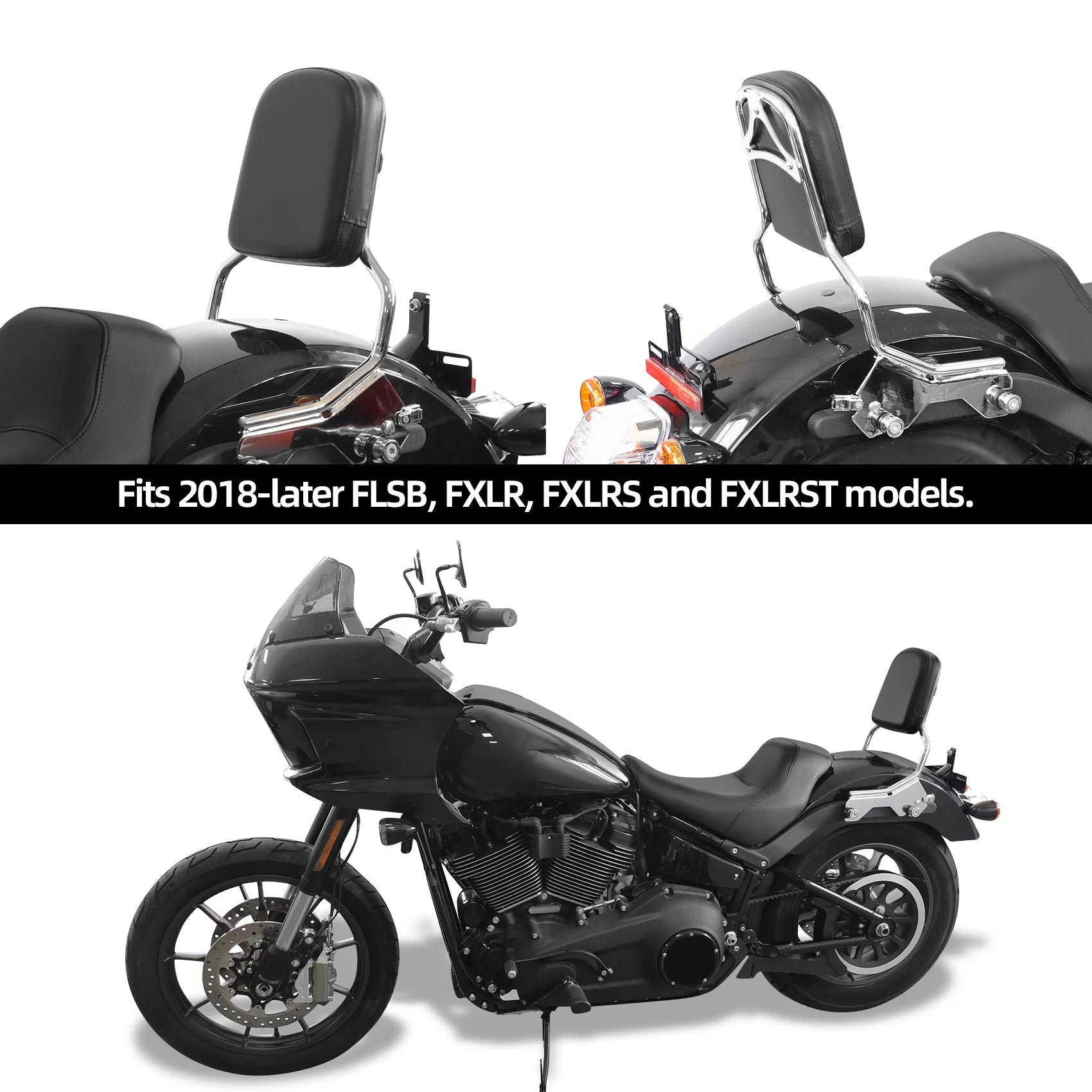 Sissy Bar Upright Backrest W/ Pad For Harley Softail Low Rider FXLR ST FXLRST 2018-2023 Sport Glide FLSB 2018-2025 Motorcycle
