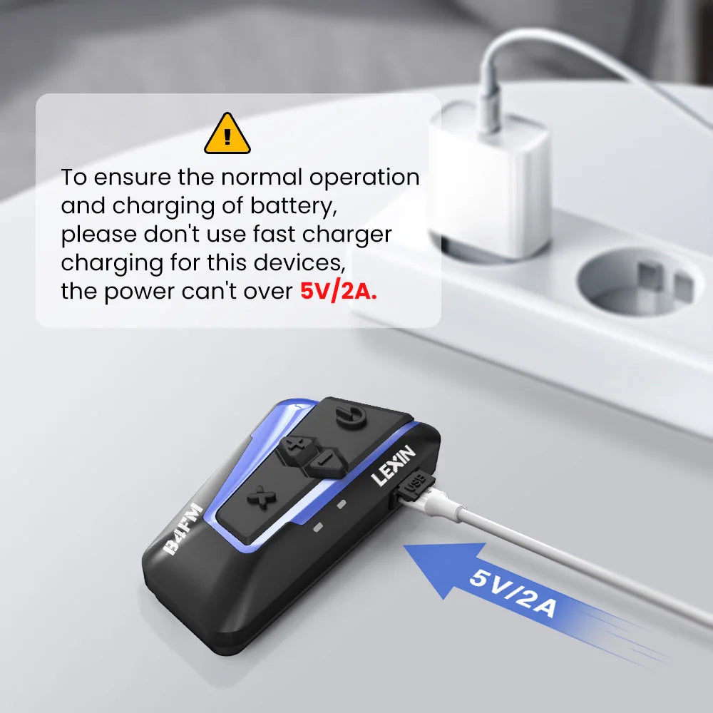 LEXIN B4FM-X Motorcycle Bluetooth Intercom – 10-Rider Music Sharing