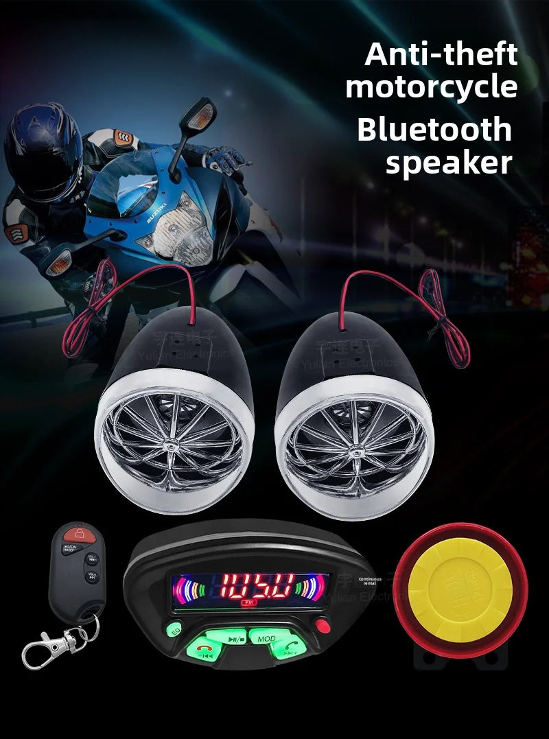 Motorcycle Speakers – Bluetooth Hands-Free, Waterproof FM & MP3 Audio