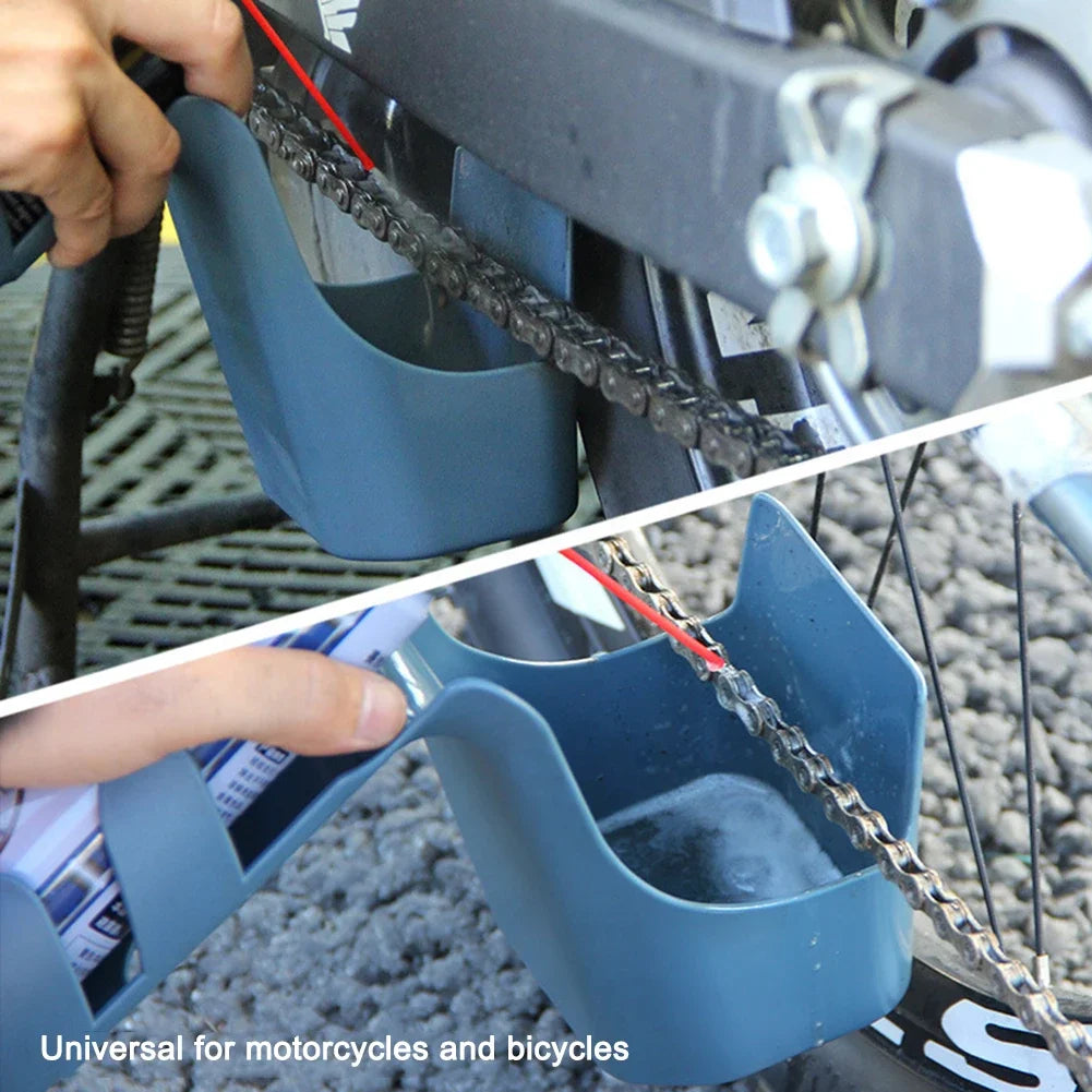 4-in-1 Motorcycle & Bicycle Chain Cleaning Kit – Oil Storage Box Anti-Spray Chain Scrubber & Lubrication Tool – Blue – from $8